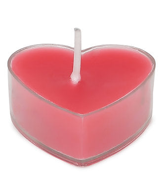 Scented Heart Shaped Tealights for Home Decor | Set of 10 (RED - Rose)